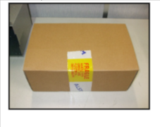 Sealed box with tape